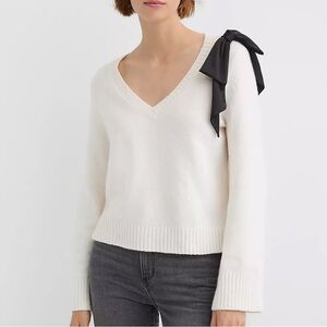 LOFT Satin Bow Wide Sleeve Sweater